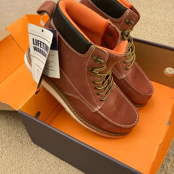 Hisea Work Wear Boots Brown Size 10 M New in Box - Picture 2 of 9